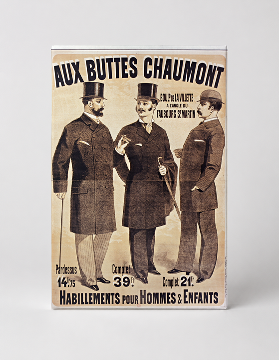 Aux Buttes Chaumont 1880s French Menswear - Vintage Advertising Poster Wall Art