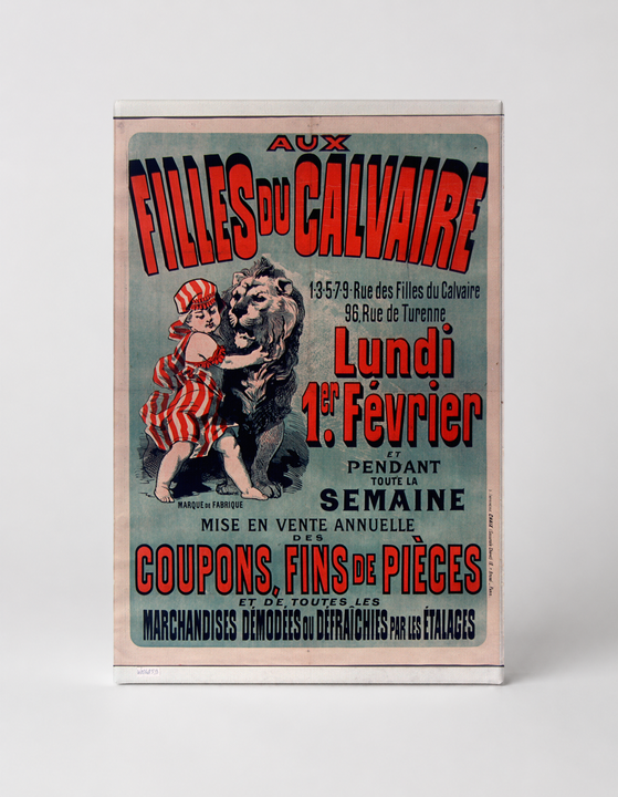 Aux Filles du Calvaire 1890s French Sale Poster - Vintage Lithograph Canvas Wall Art