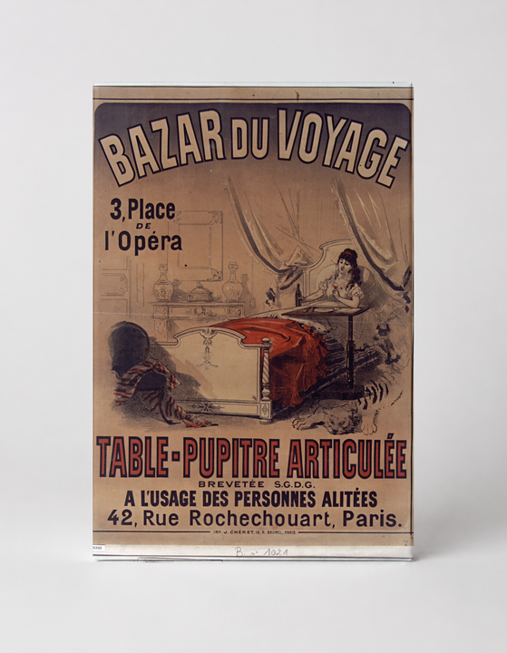Bazar du Voyage 1890s Table-Pupitre Articulée - Belle Époque Vintage Poster Wall Art