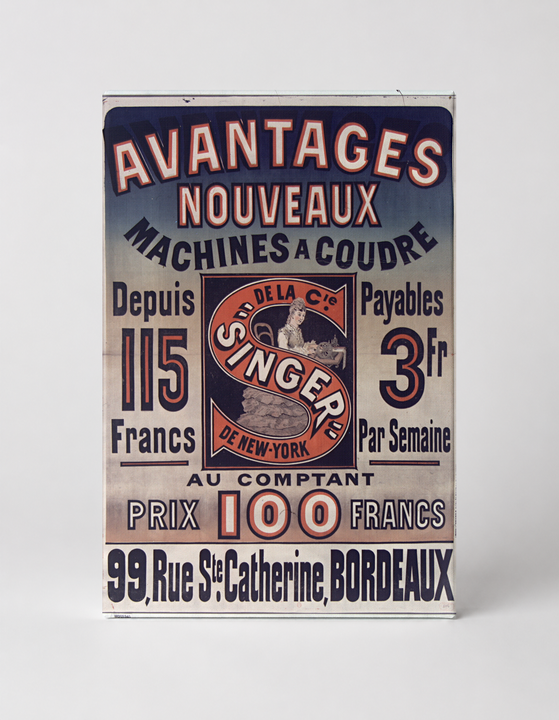 Avantages Nouveaux Singer Machines à Coudre 1890s - Vintage French Advertising Poster Canvas Wall Art