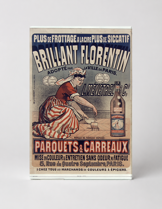 Brillant Florentin 1890s French Floor Polish Vintage Poster Wall Art