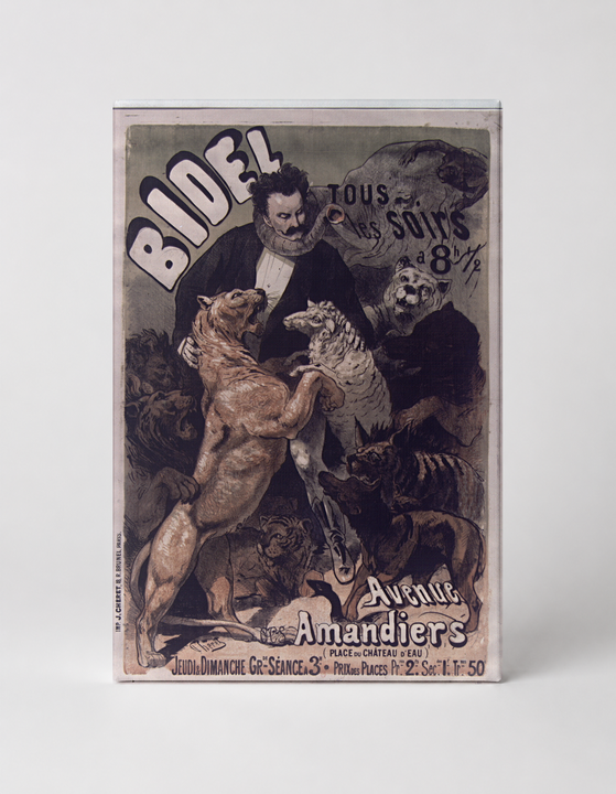 Bidel Circus 1890s - Victorian Big Cat Tamer Vintage Poster Wall Art