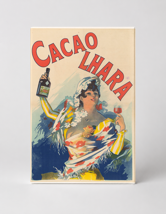 Cacao Lhara Vintage Belle Époque Advertising Poster Canvas Wall Art