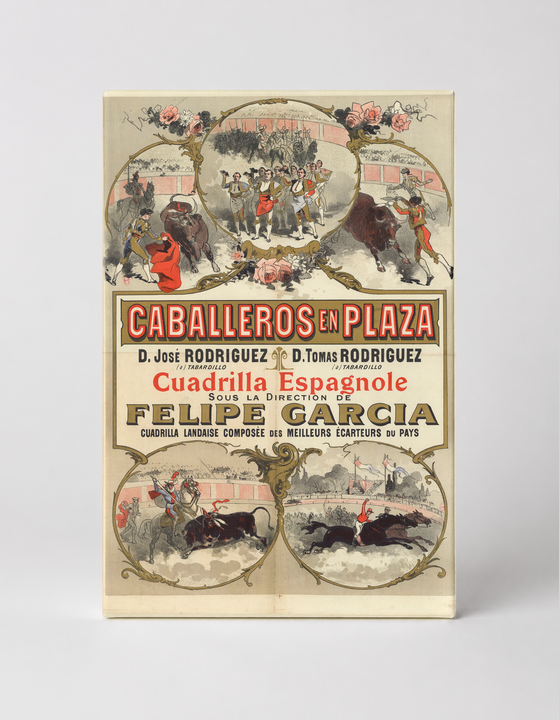 Caballeros en Plaza 1890s Spanish Bullfighting Vintage Poster Wall Art