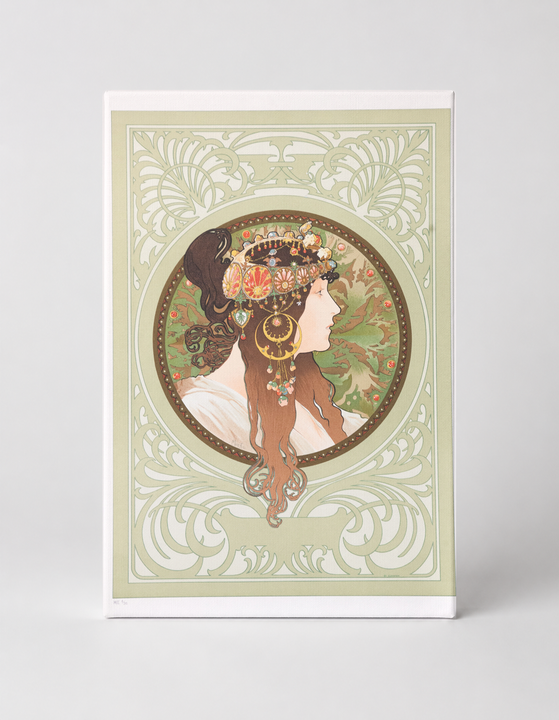 Byzantine Head - Art Nouveau Vintage Poster Wall Art Canvas Print