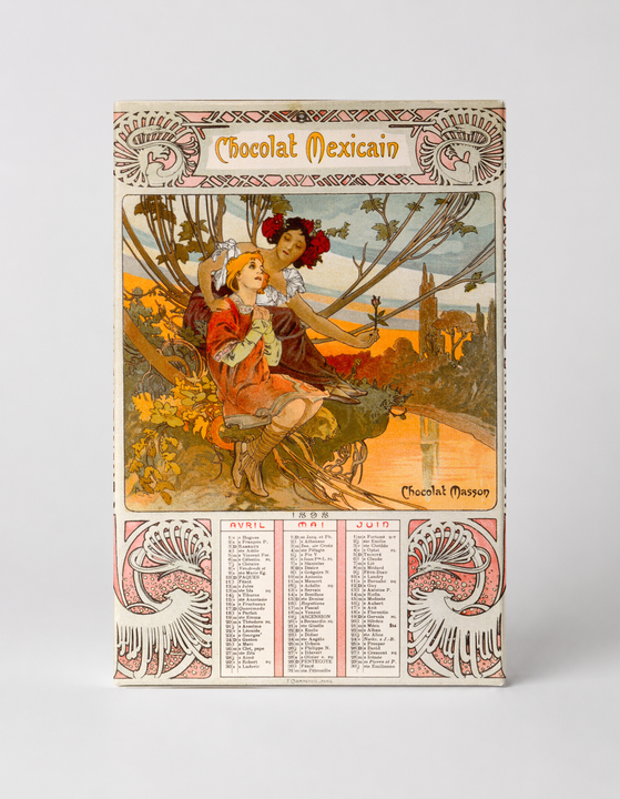 Chocolat Mexicain 1898 - Art Nouveau Vintage Poster Canvas Wall Art
