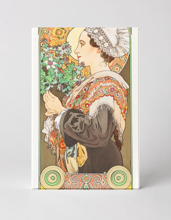 Moravian Woman with Flowers - Art Nouveau Vintage Poster Wall Art