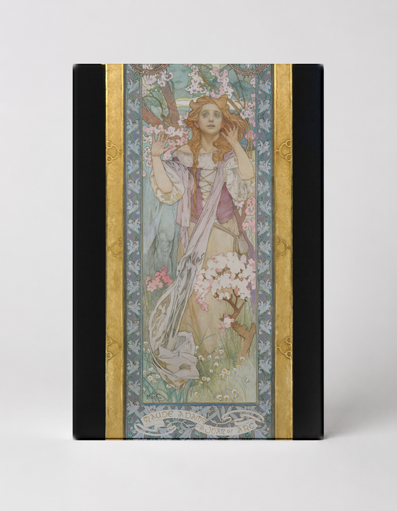Art Nouveau Maiden with Blossoms 1900s - Vintage Lithograph Poster Wall Art