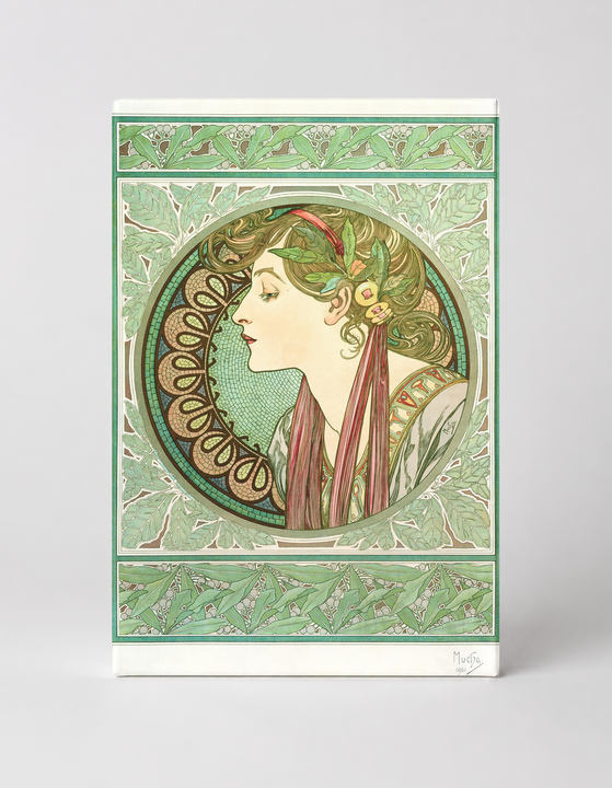 Laurel 1901 - Art Nouveau Mucha Style Vintage Poster Canvas Wall Art