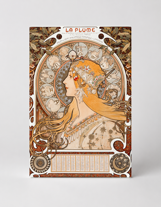 La Plume 1896 - Art Nouveau Zodiac Vintage Poster Canvas Wall Art