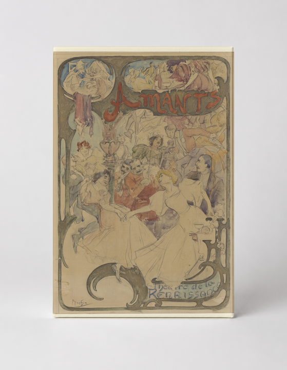 Amants Theatre de la Renaissance 1895 - Art Nouveau Vintage Poster Wall Art