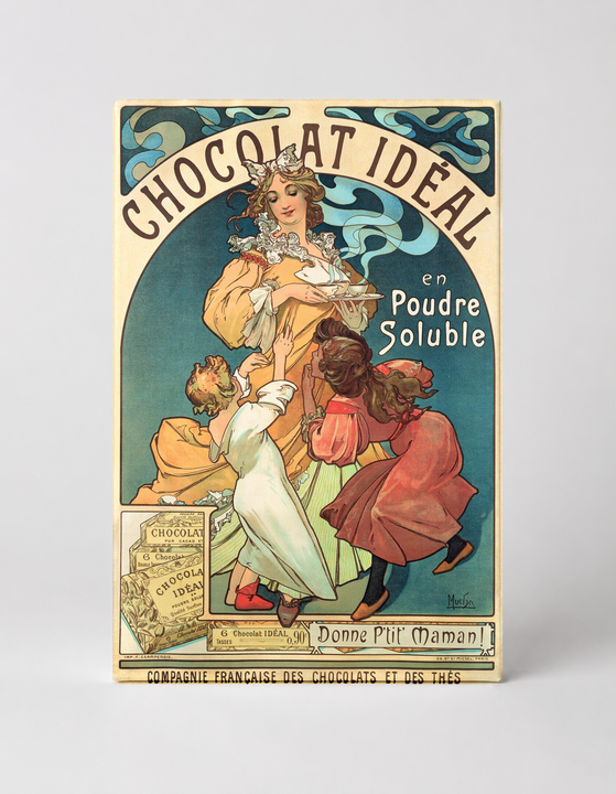 Chocolat Idéal 1897 - Art Nouveau Vintage Poster Canvas Wall Art
