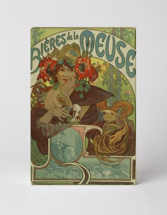 Bieres de la Meuse 1897 - Art Nouveau Vintage Beer Poster Wall Art