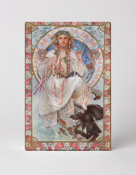 Mucha Muse 1896 - Art Nouveau Goddess Vintage Poster Canvas Wall Art