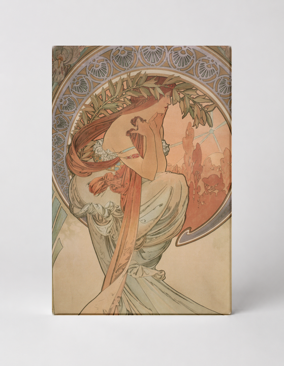 Poetry 1898 Art Nouveau Alphonse Mucha - Vintage Lithograph Poster Canvas Wall Art