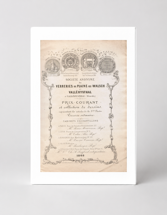 Verreries de Plaine-de-Walsch 1866 - French Glassworks Vintage Poster Wall Art