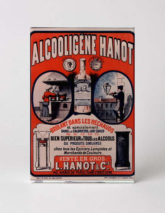 Alcooligène Hanot 1890s French Alcohol Fuel Vintage Advertising Poster Canvas