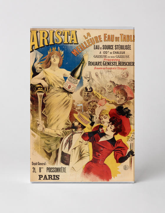 Arista Eau de Table 1890s Belle Époque French Water Poster Canvas Wall Art