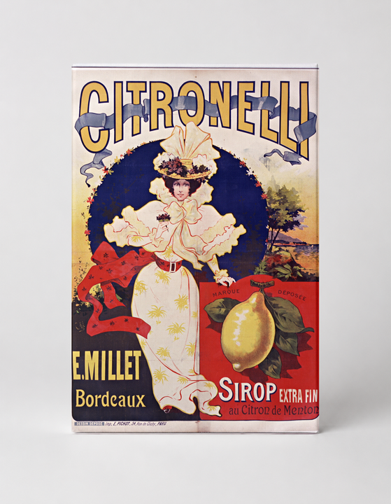 Citronelli Sirop E. Millet Bordeaux 1900 - Belle Époque Vintage French Advertising Poster Wall Art
