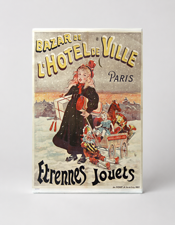 Bazar de L'Hotel de Ville Paris 1890s - Vintage French Christmas Toy Poster Wall Art