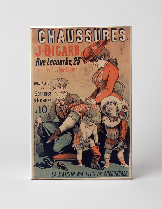 Chaussures J. Digard 1890s - Belle Époque French Shoe Shop Vintage Poster Wall Art