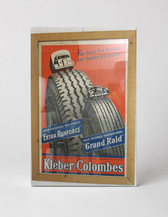 Kleber-Colombes Tires 1950s - Vintage French Advertising Poster Wall Art