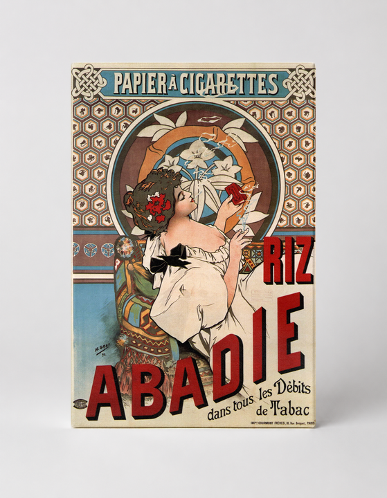 Abadie Cigarette Papers 1896 - Art Nouveau Vintage Poster Wall Art
