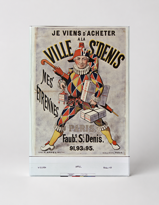 Ville de St Denis 1890s French Harlequin Advertising Vintage Poster Wall Art