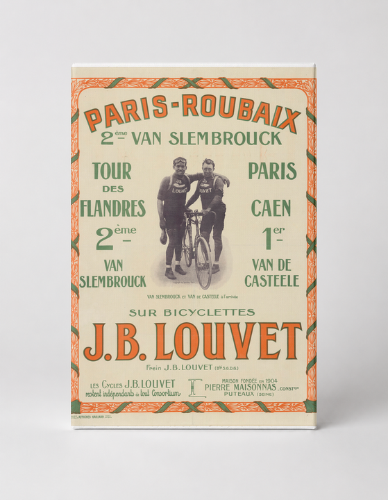 Paris-Roubaix 1900s J.B. Louvet Bicycles - Vintage Cycling Poster Wall Art