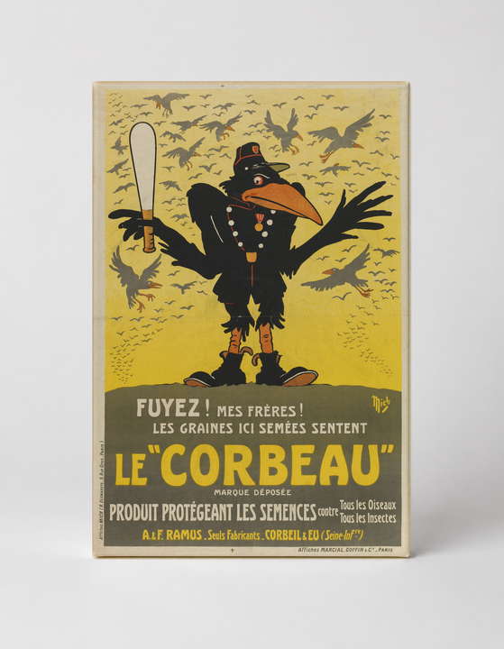 Le Corbeau 1900s French Seed Protector - Vintage Advertising Poster Wall Art