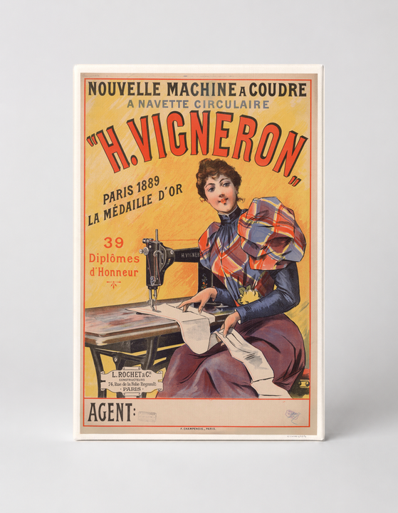 H. Vigneron Sewing Machine 1889 - Belle Époque Vintage Poster Wall Art