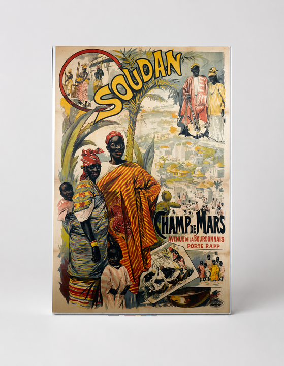 Soudan Champ de Mars 1890s - Vintage African Travel Poster Canvas Wall Art