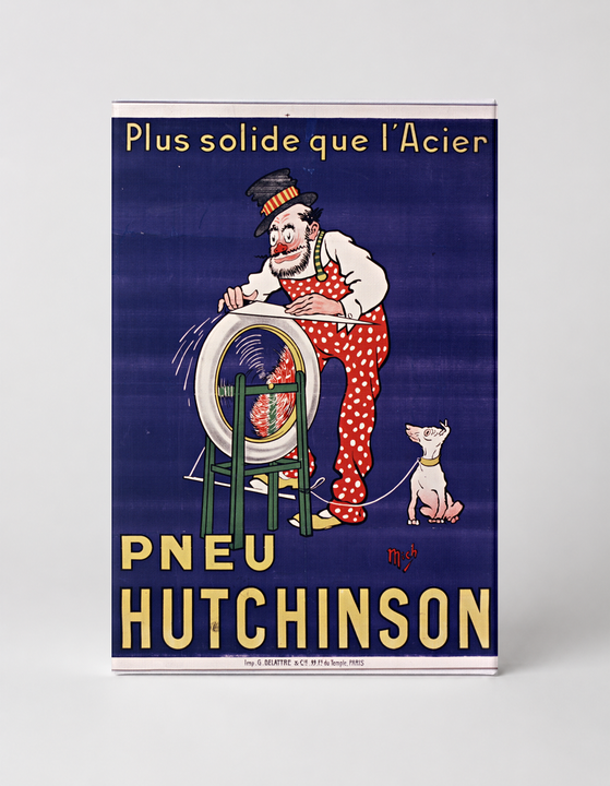 Pneu Hutchinson Vintage French Tire Advertising Poster Canvas Wall Art