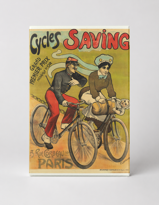 Cycles Saving Paris 1900 - Belle Époque Vintage Bicycle Poster Wall Art
