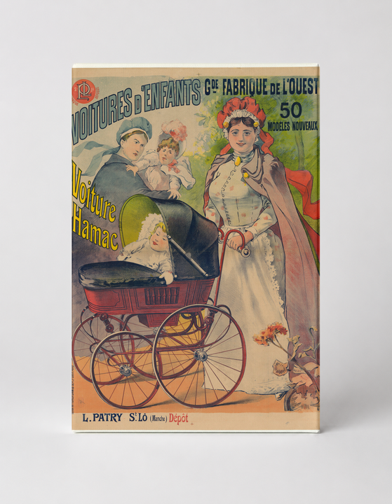 Voitures d'Enfants 1890s French Baby Carriage Vintage Poster Wall Art