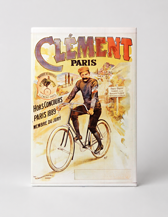 Clément Paris 1889 - Vintage Bicycle Advertising Poster Canvas Wall Art