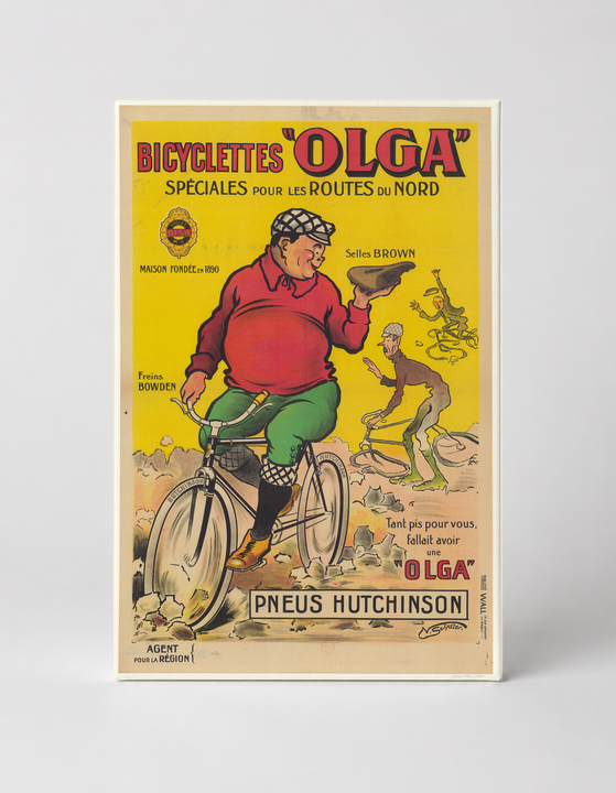Bicyclettes Olga 1900s - Vintage French Bicycle Advertising Poster Canvas Wall Art