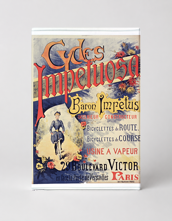 Cycles Impetuosa 1890s French Bicycle Advertising Vintage Poster Wall Art