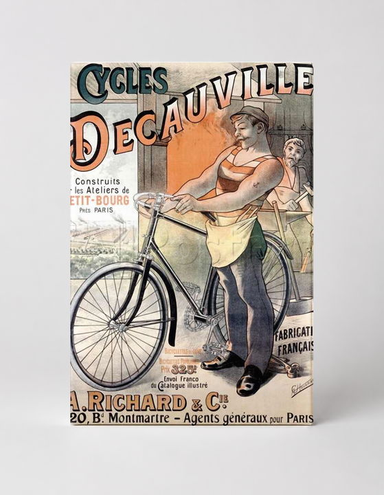Cycles Decauville 1890s - French Bicycle Vintage Poster Wall Art
