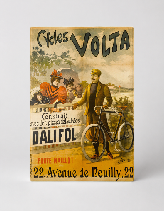 Cycles Volta Dalifol 1900 - Belle Époque French Bicycle Vintage Poster Wall Art