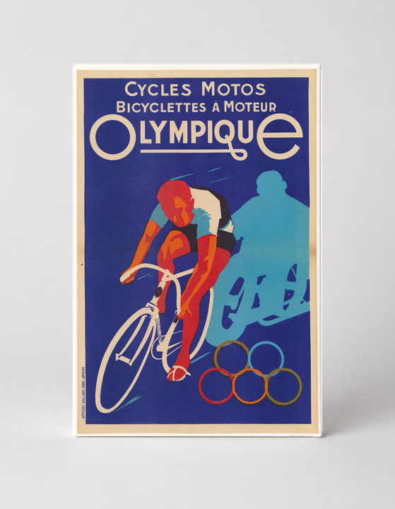 Cycles Motos Olympique 1900s - Art Deco Vintage Bicycle Poster Wall Art