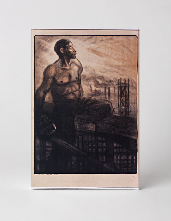 Industrial Worker Lithograph 1890s - Social Realist Vintage Poster Wall Art