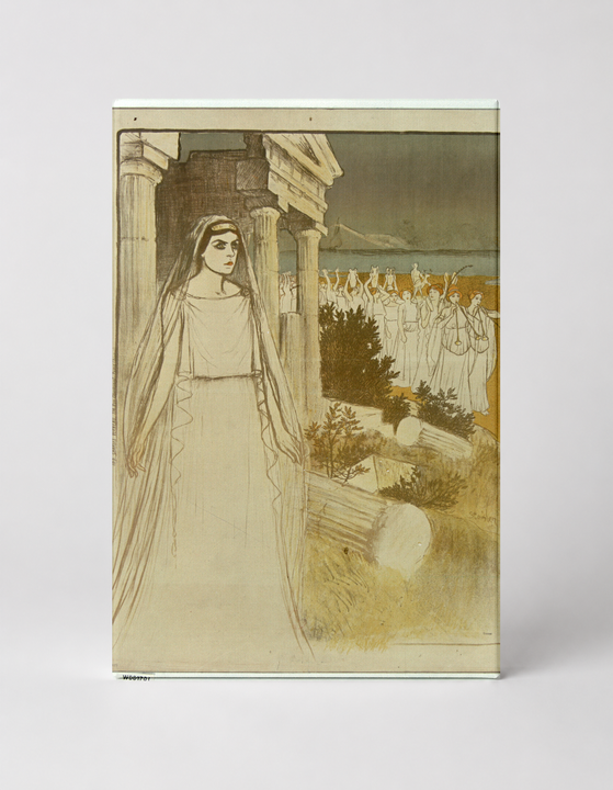 Greek Priestess Ancient Temple Scene 1890s - Symbolist Vintage Poster Wall Art