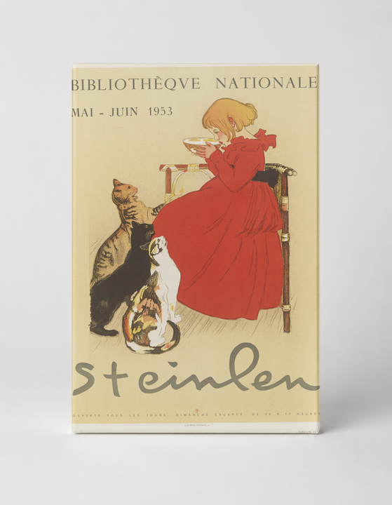 Steinlen Bibliothèque Nationale 1953 - Vintage French Exhibition Poster Canvas Wall Art