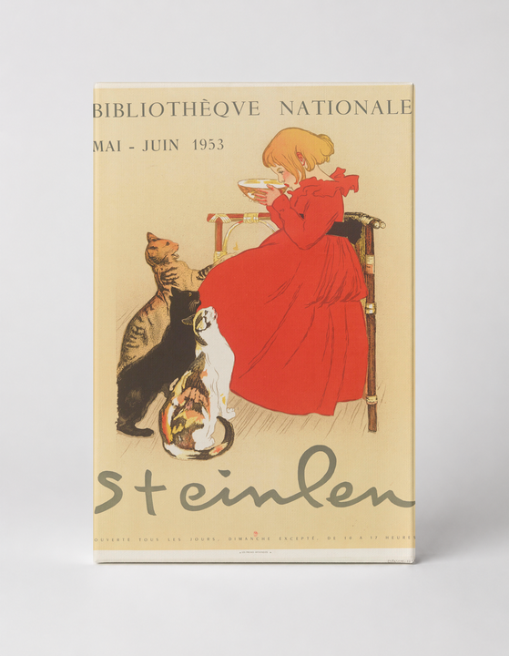 Steinlen Bibliothèque Nationale 1953 - Vintage French Exhibition Poster Canvas Wall Art