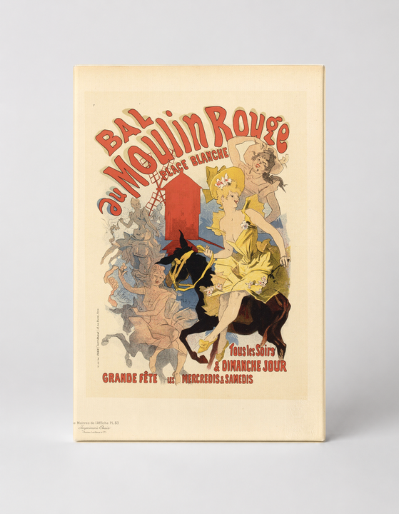 Bal du Moulin Rouge 1890s - Belle Époque Vintage Poster Canvas Wall Art