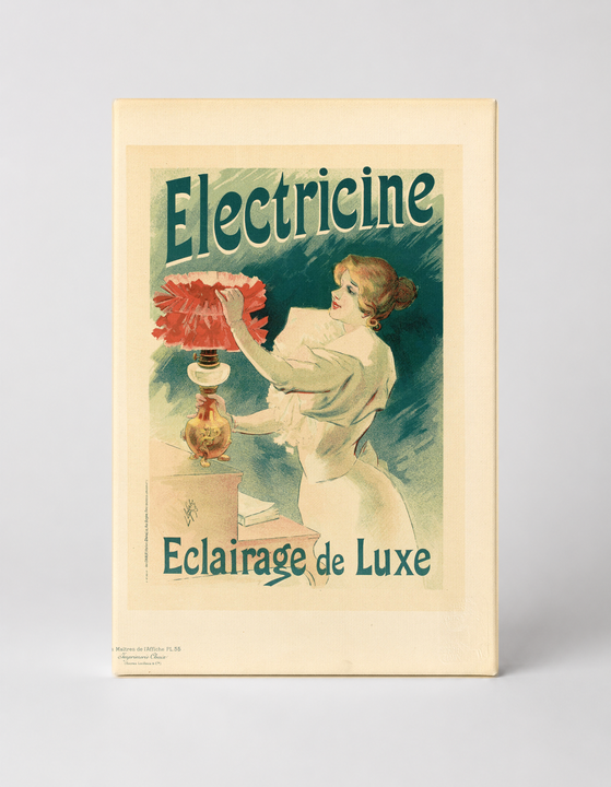 Electricine Eclairage de Luxe 1890s - Art Nouveau Vintage Poster Wall Art