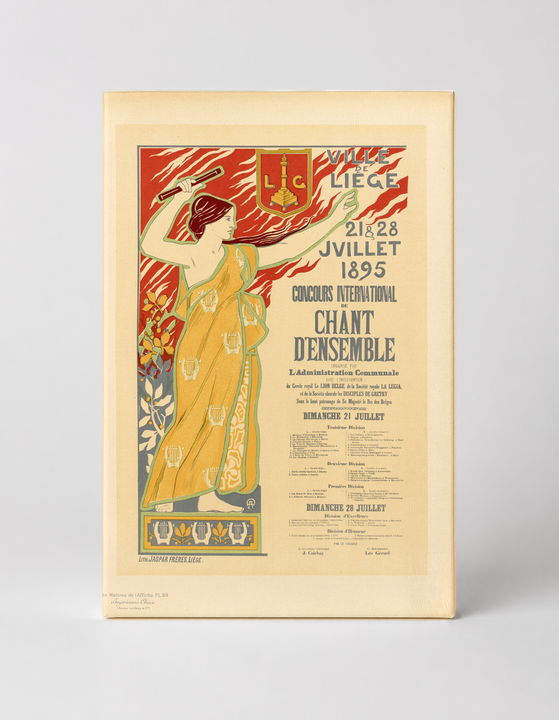 Chant d'Ensemble Liège 1895 - Belle Époque Vintage Poster Wall Art