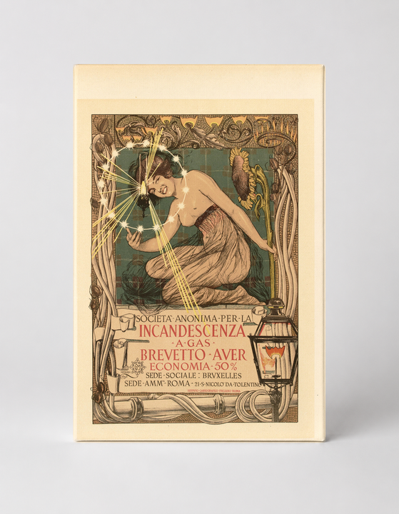 Incandescenza a Gas Brevetto Aver 1890s - Art Nouveau Vintage Poster Wall Art