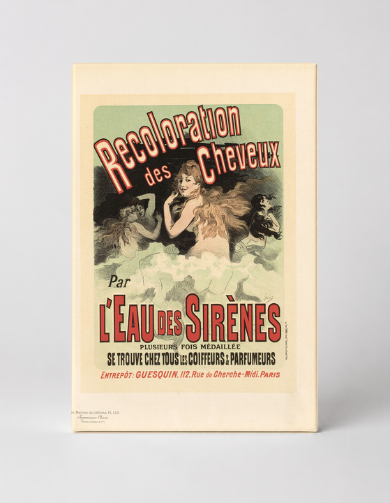 Recoloration des Cheveux L'Eau des Sirènes 1890s - Belle Époque Vintage Poster Wall Art
